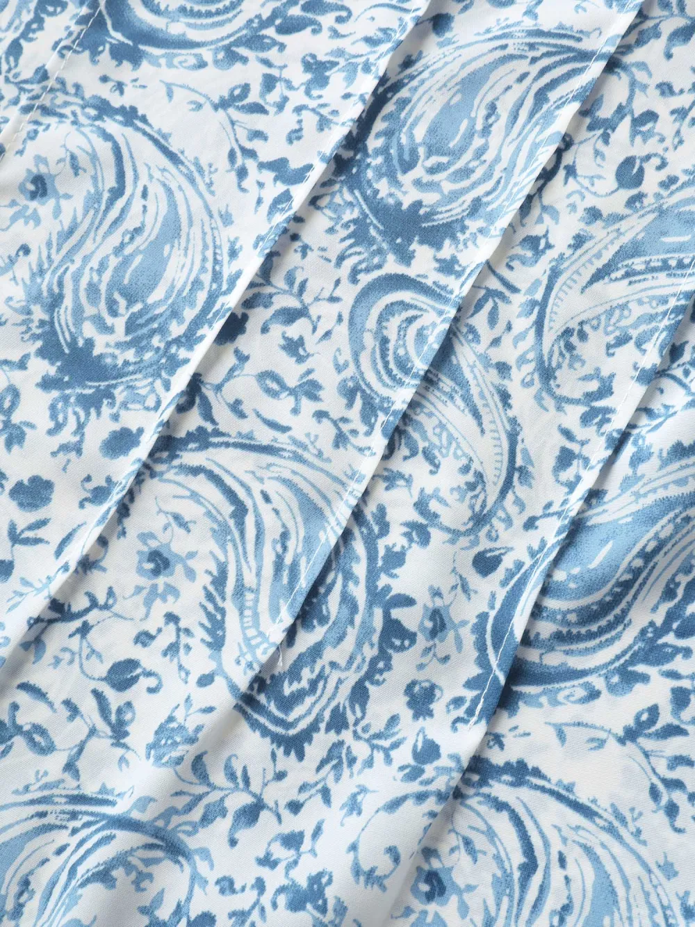 Paisley Print Ruffled Layered Sleeve Blouse