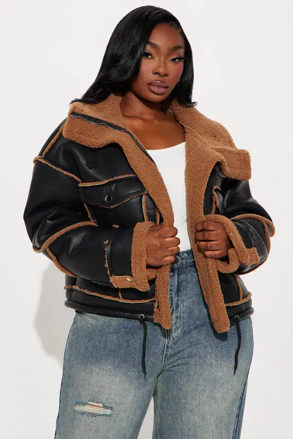 Out and About Shearling Jacket - Black