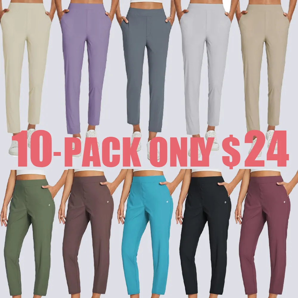 Women's Lightweight Travel Pants – 26''/27'' Ankle Stretch Pants with Zipper Pockets, UPF50