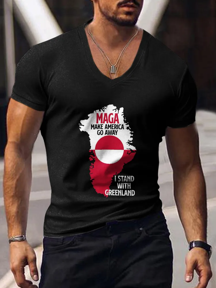 Men's MAGA Short Sleeves V-Neck Pure Cotton T-Shirt