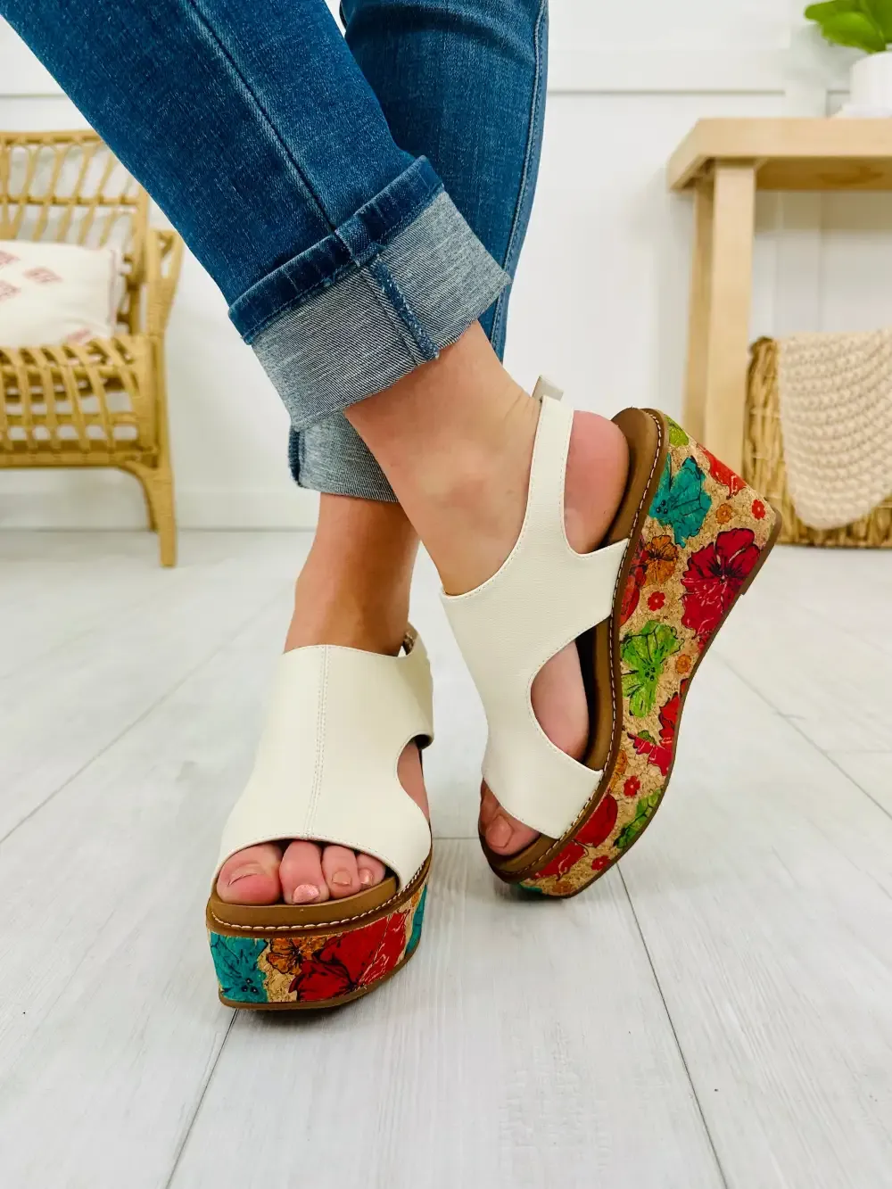 Blossom Heights Wedges In White