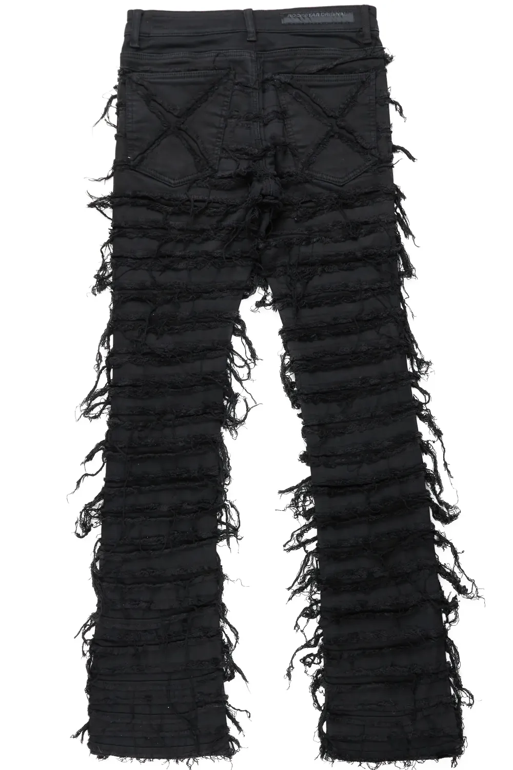 Cassius Black Stacked Flare Jean