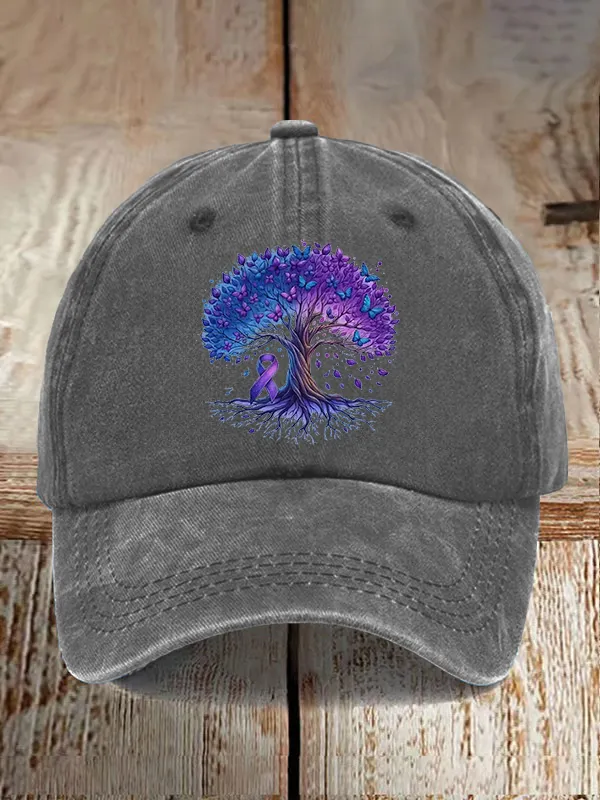 Alzheimer'S Awareness Forget Me Not Print Baseball Cap