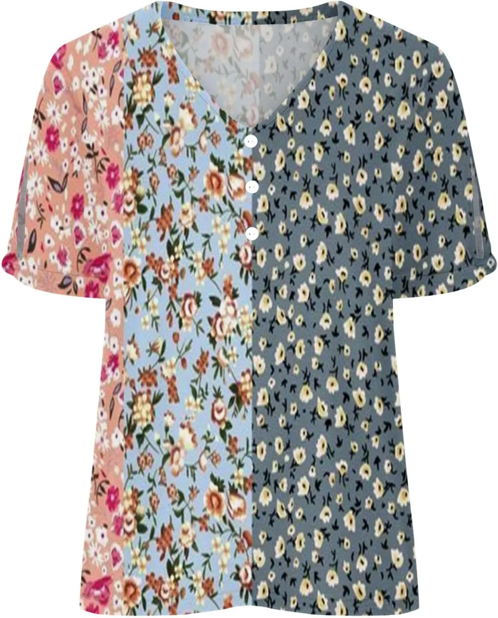 Womens Casual Summer T Shirts V Neck Short Sleeve Tunic Tops Loose Fit Polka Dot Loose Fit Tees 2023 Graphic Tees