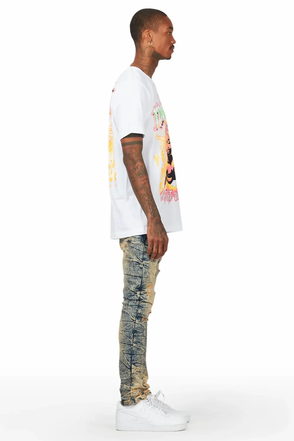 Whitefall White T-Shirt Slim Fit Jean Bundle