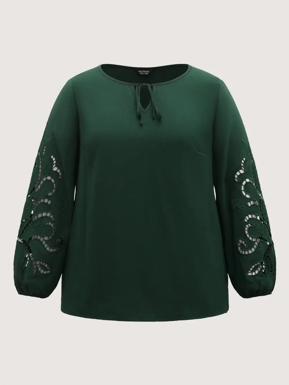 Embroidered Cut-Out Sleeve Solid Blouse