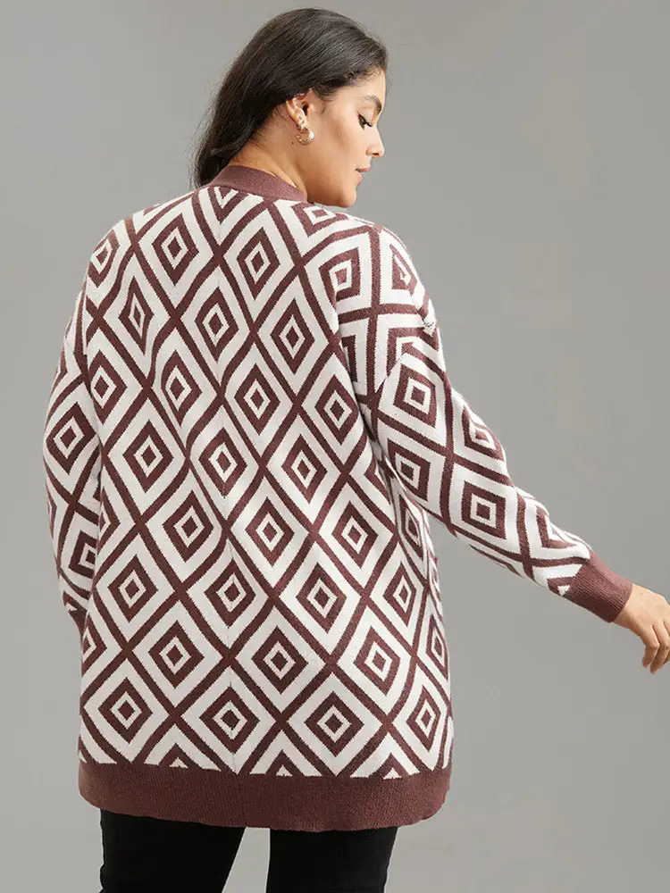 Supersoft Essentials Geometric Button Through Cardigan