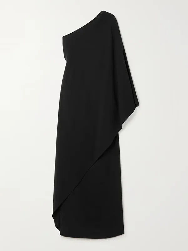 Simple Asymmetric Solid Color One-Shoulder Maxi Dresses