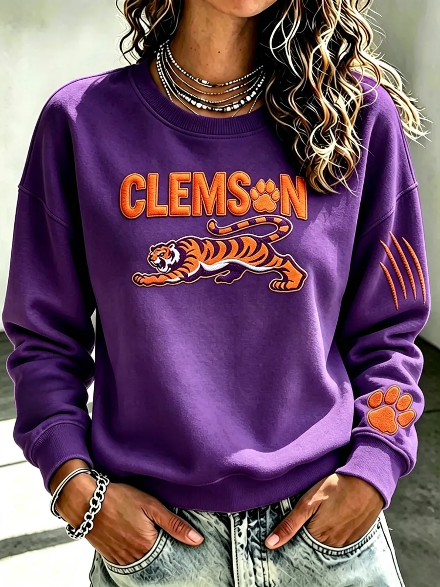 Ladies' Rugby Printed Round Neck T-Shirt