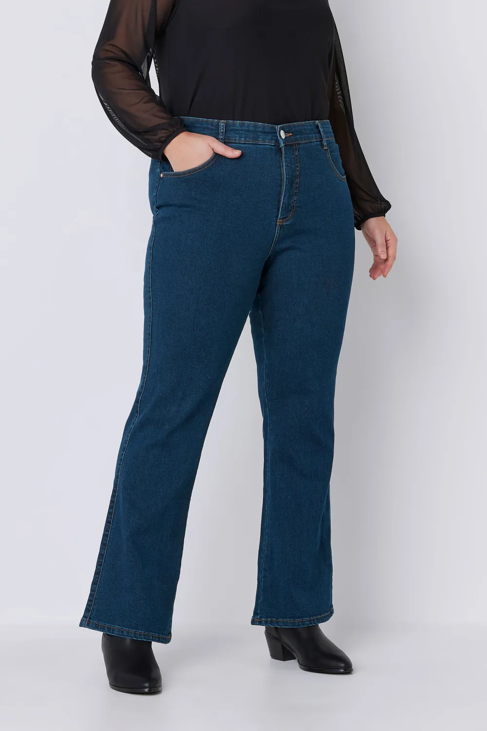 EVANS Curve Fit Black Bootcut Jeans