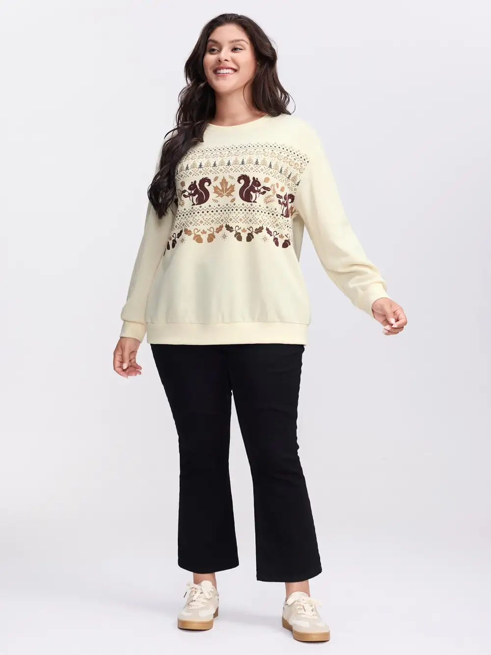 Fall Vibes Ribbed Stretchy Hem Sweatshirt