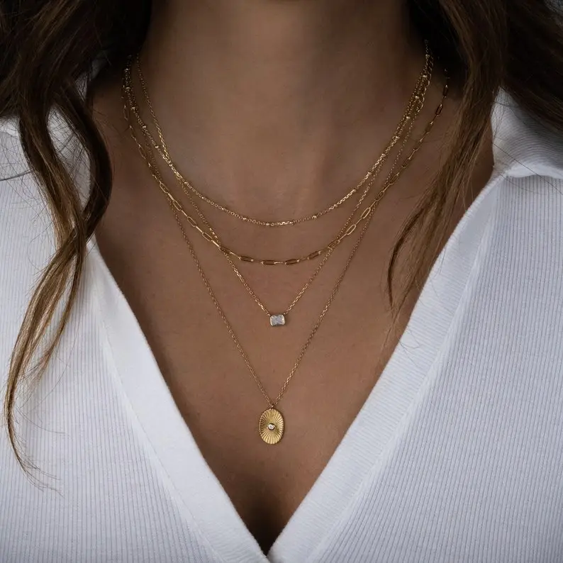 Bezel Cubic Zirconia Necklace, Baguette Necklace, Rectangle Necklace, Pendant Necklace, Minimalist Necklace, Dainty Necklace, Gift for Her,