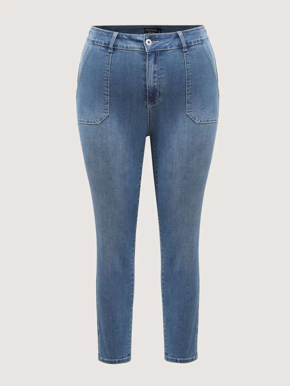 Elastic Waist Skinny-Fit Pocket Jeans