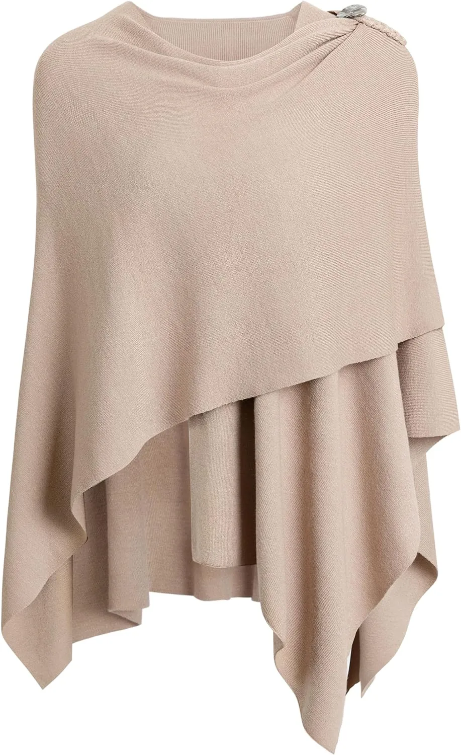 Womens Large Cross Front Poncho Sweater Wrap Topper Knitted Elegant Shawls Cape for Fall Winter