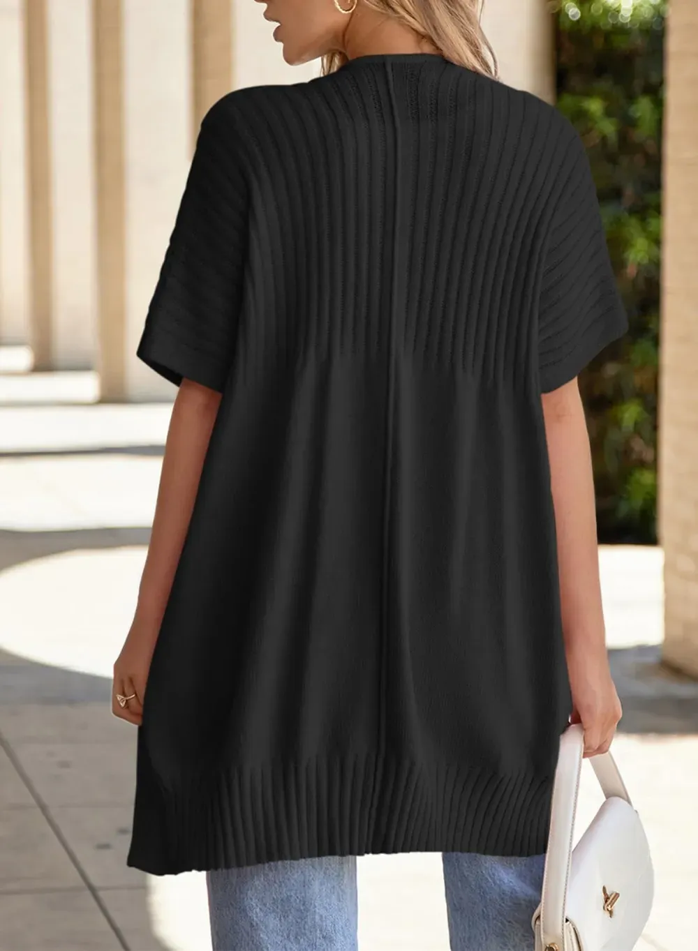 ✨Women's Short Sleeve Pleated Lightweight Open Front Cardigan