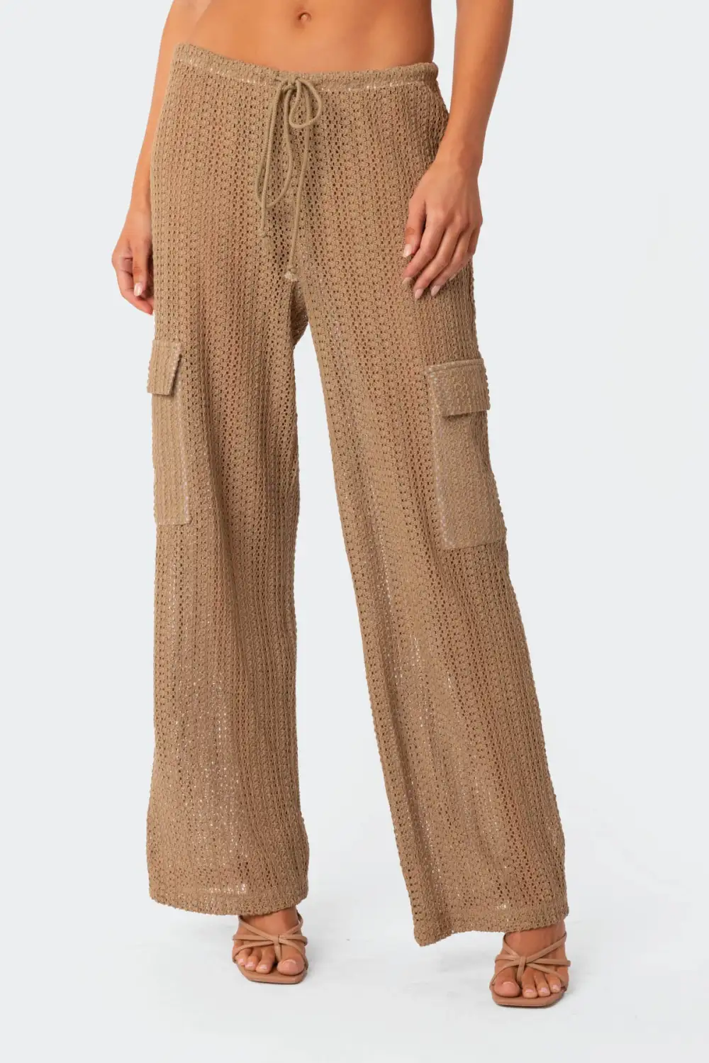 Ines Crochet Low Rise Cargo Pants
