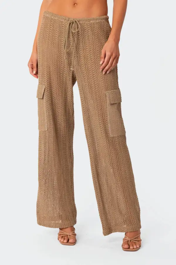 Ines Crochet Low Rise Cargo Pants