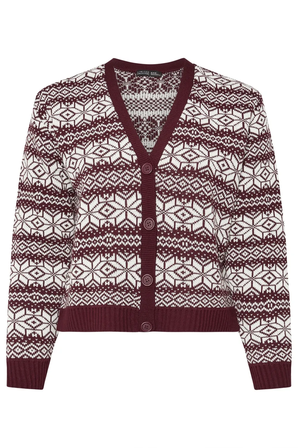 LIMITED COLLECTION Curve Blue Snowflake Knitted Cardigan