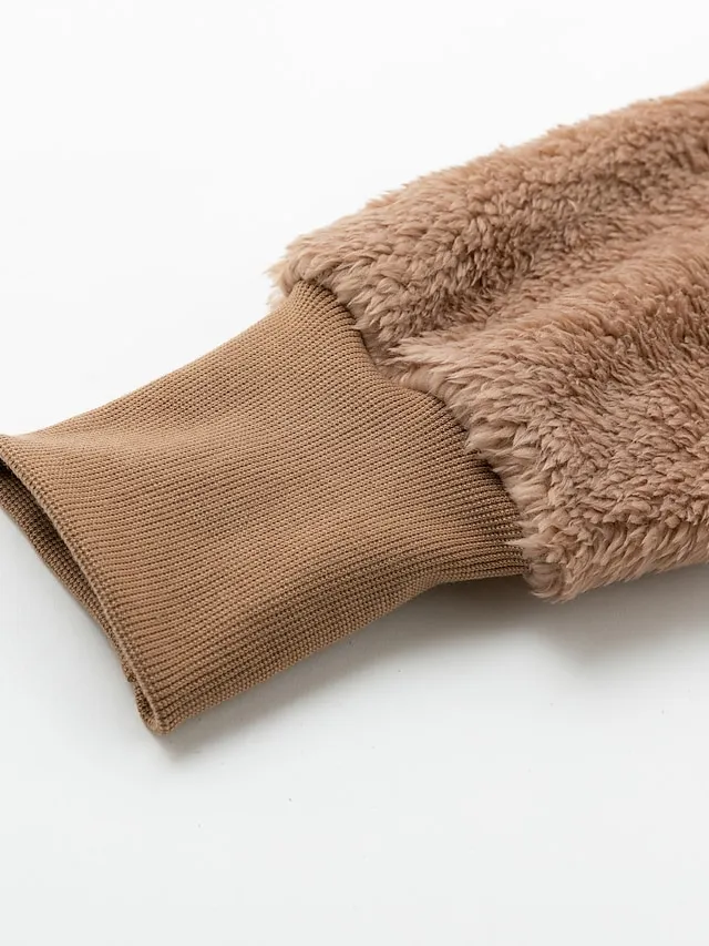 Women's Fleece Jacket Sherpa Jacket Teddy Coat Outdoor Street Daily Fall Winter Coat