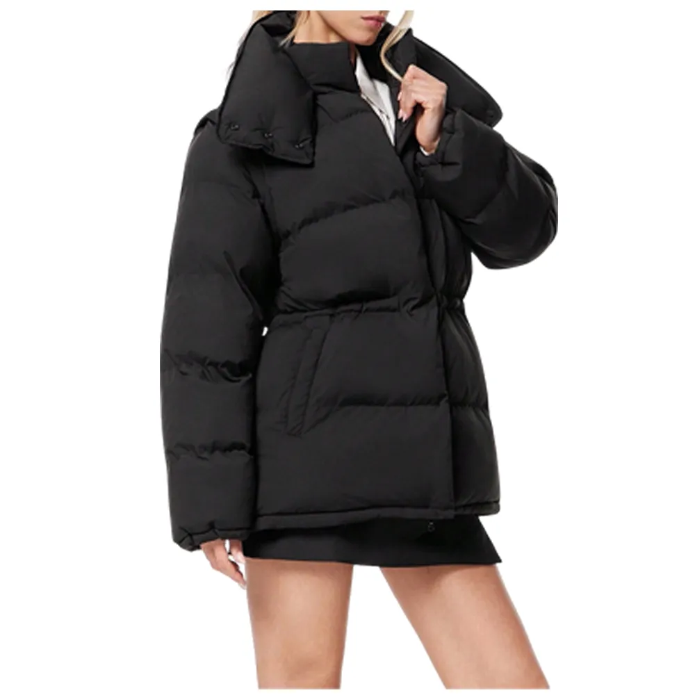 Down jacket with adjustable sleeves and collar for multiple wearing options