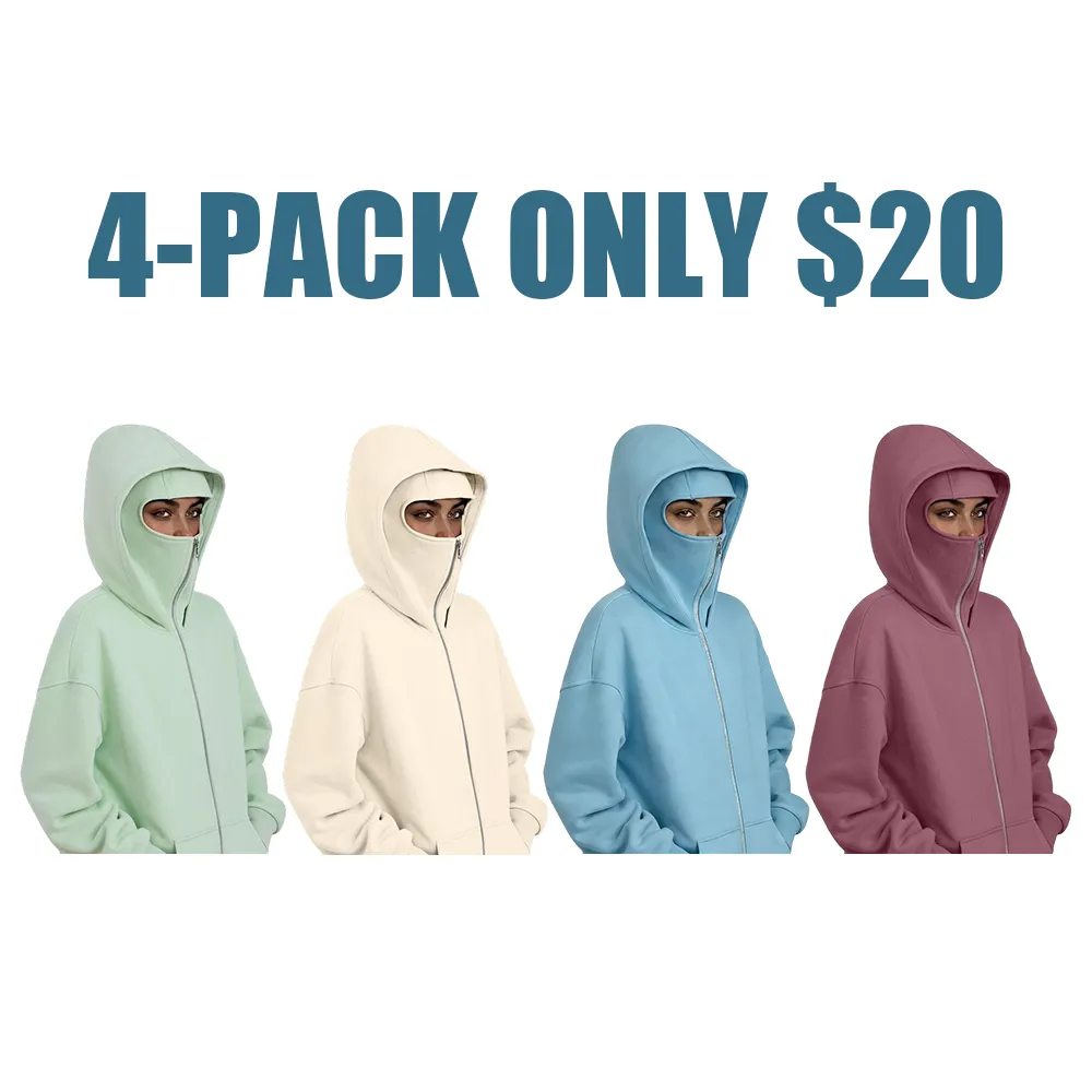 Women's Hooded Sweatshirt - With Full Face Mask