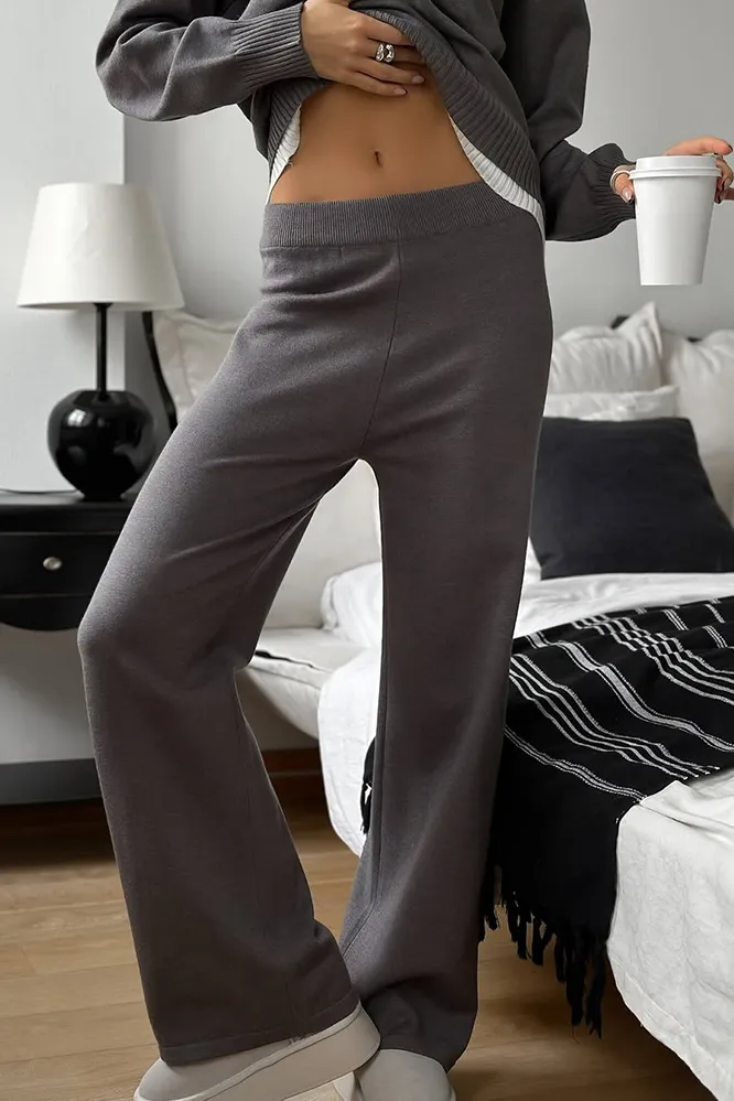 Women's Fashion Contrast Color Fake Two-piece Top & Pants Two-piece Set