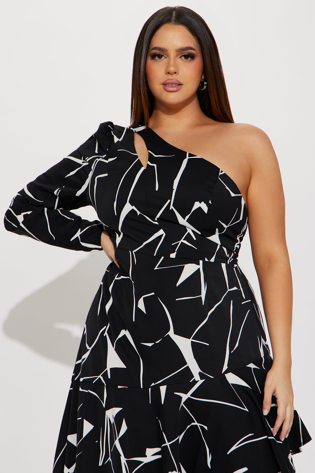 Briella One Shoulder Maxi Dress - Black