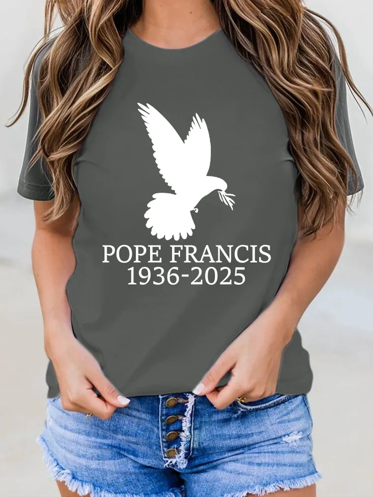 Women's Thank You Father 1936-2025 Print Short Sleeve Round Neck Cotton T-Shirt