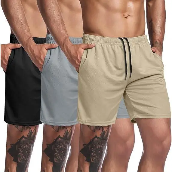 Men's Pack Mesh Gym Shorts – Quick Dry Athletic Workout Shorts with Pockets for Training & Fitness