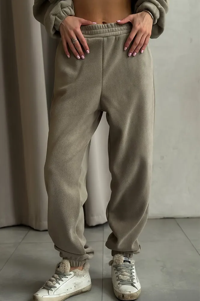Women's Solid Color Zipper Jacket & Pants Two Piece Set