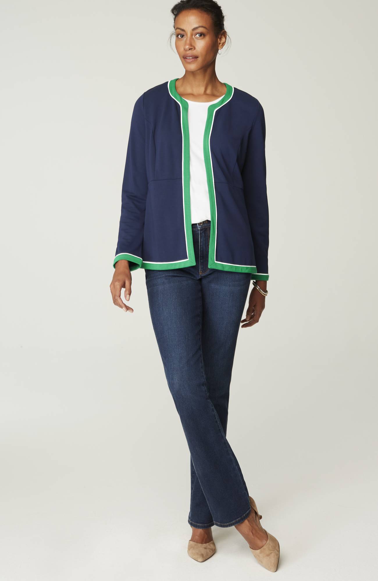wearever double-face jersey contrast-trim jacket