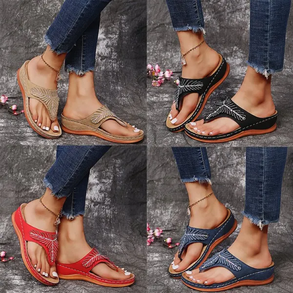 Classic Leather Orthopedic Flip-flop Sandals（⚡Clearance Sale）