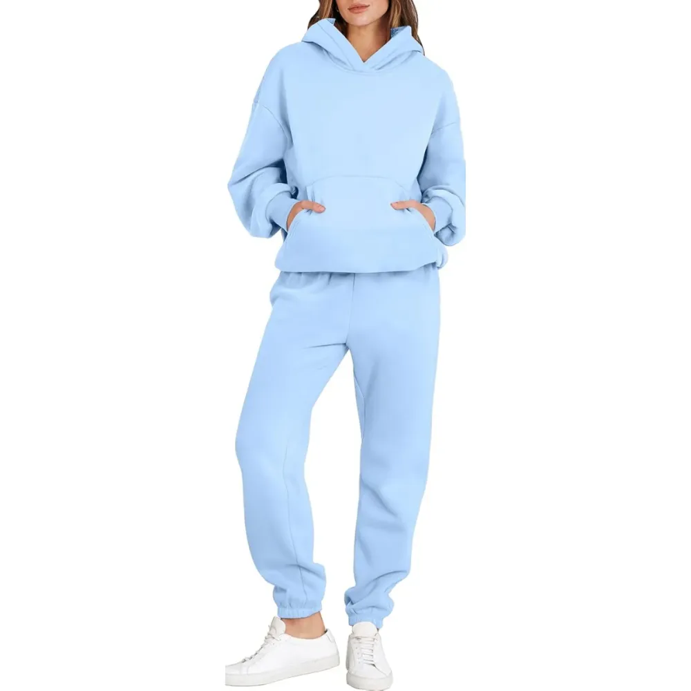 Womens 2 Piece Outfits Lounge Hoodie Oversized Sweatshirt Jogger Sweatpants