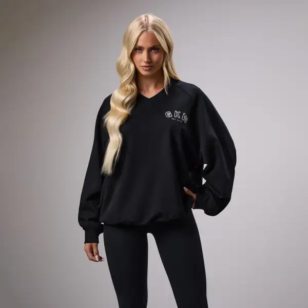 GKW Sports Luxe V Neck Crew - Black