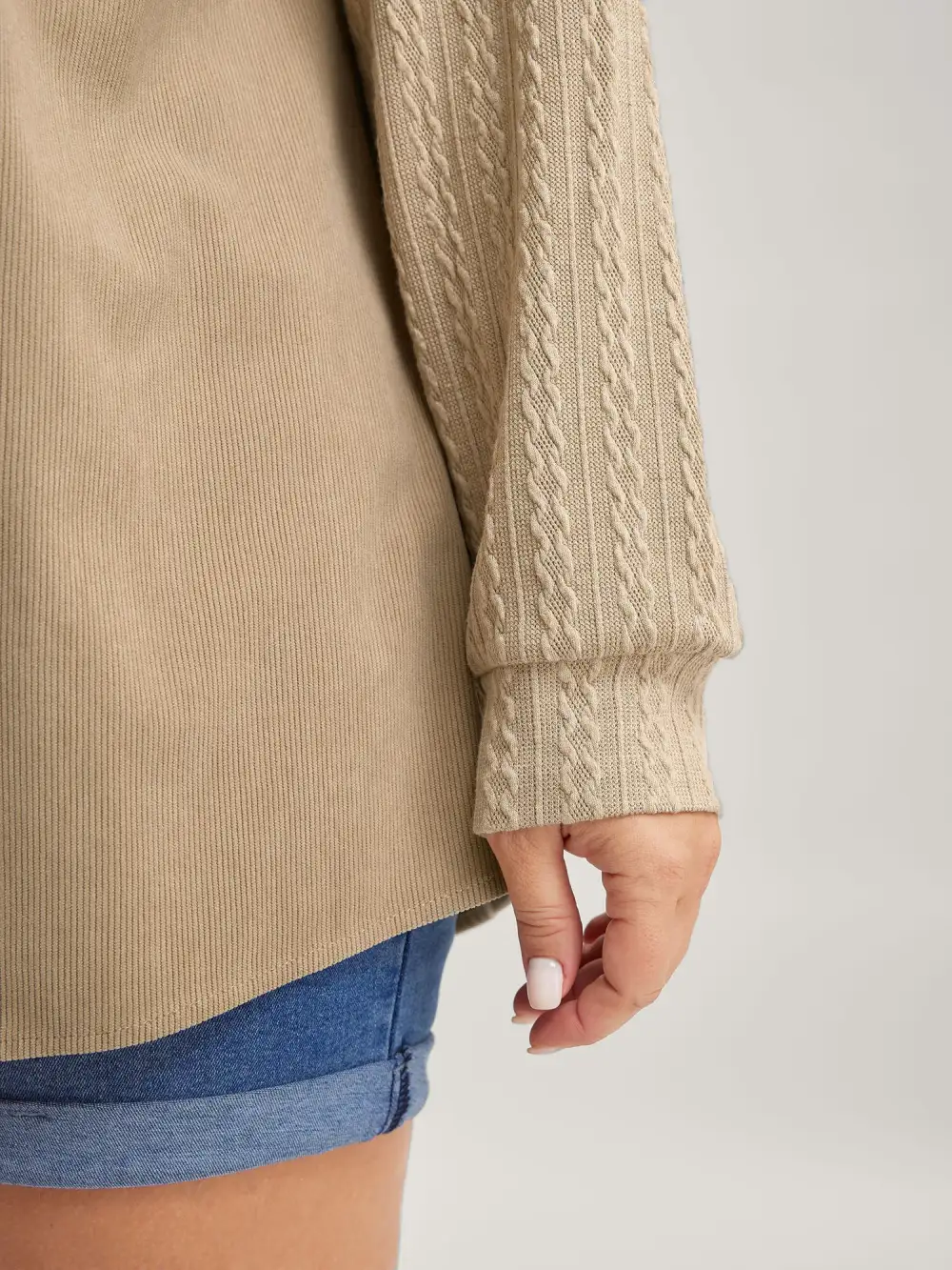 High-Low Hem Color Contrast Jacket