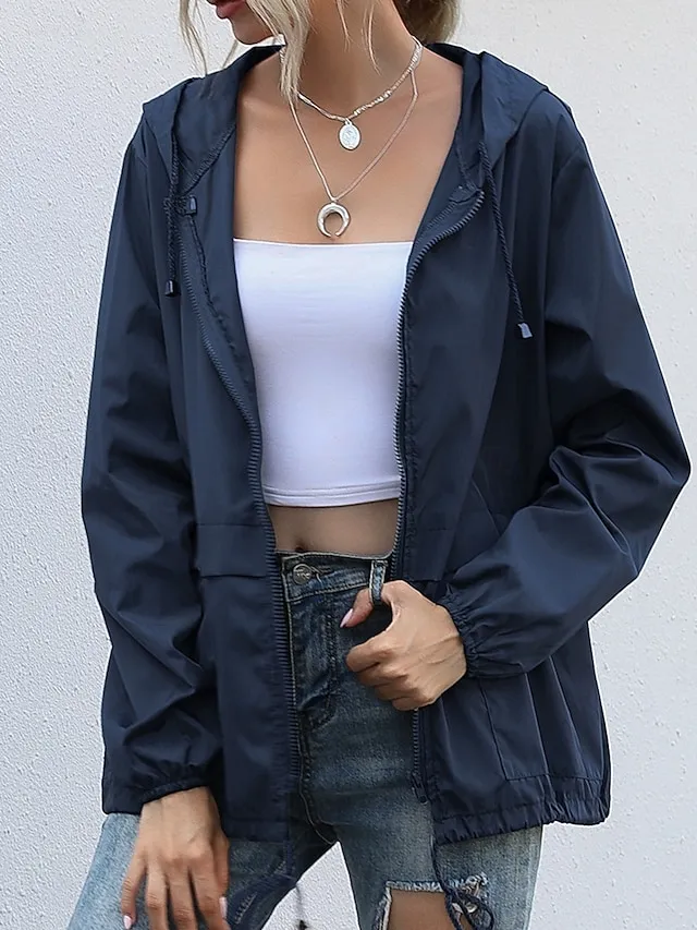 Women's Coat Athleisure Daily Wear Spring Fall Regular Coat Regular Fit Stylish Casual Jacket Long Sleeve