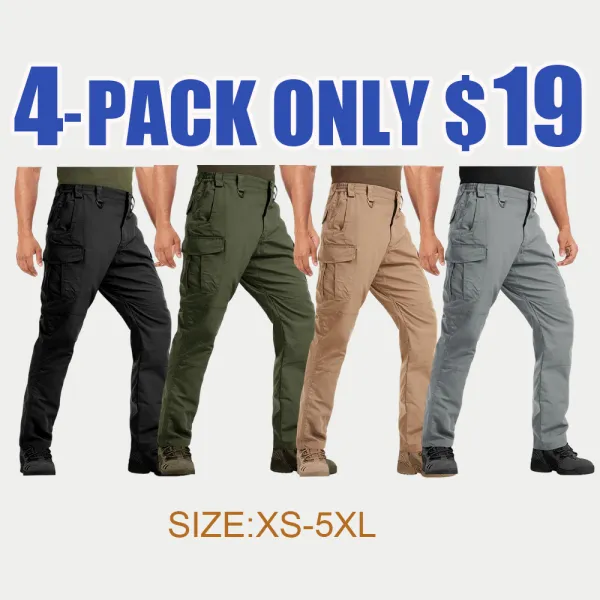 Men's Tactical Cargo Pants – 9 Pockets, Ripstop, Water-Repellent