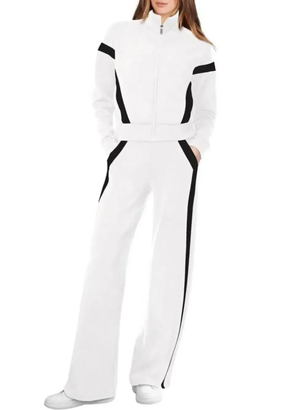 ✨Women Sweatsuit 2 Piece Outfits Sweatshirt Wide Leg Sweatpant Tracksuit