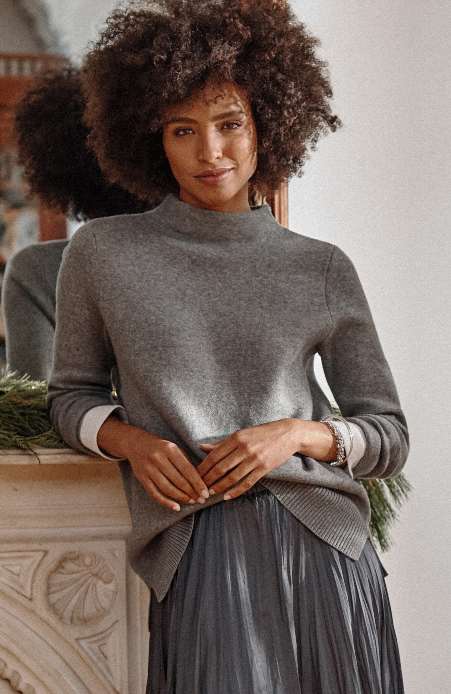 Majestic Funnel-Neck Sweater