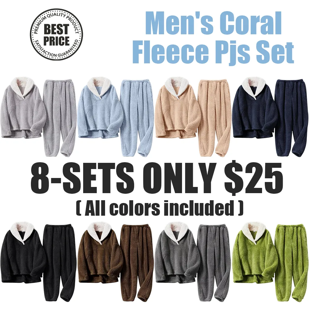 Men's Coral Fleece Pjs Set