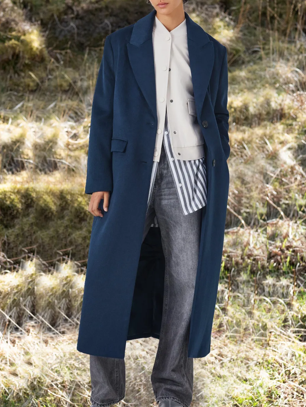 ANYDAY Maxi Top Coat, Navy
