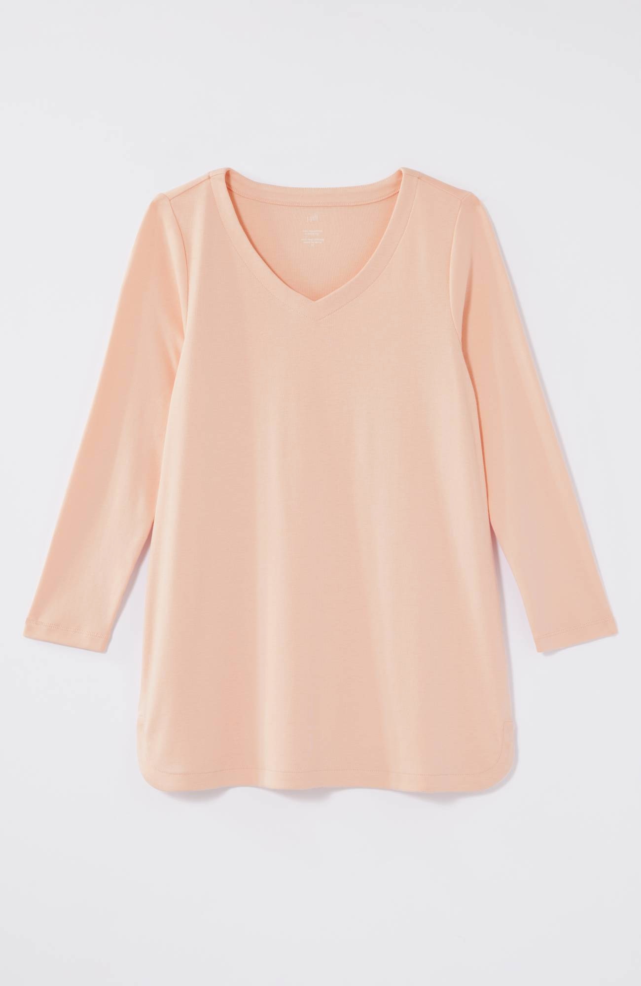 pima 3/4-sleeve v-neck tee