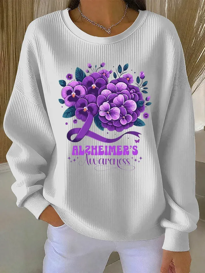 Vintage Alzheimer's Awareness Art Print Casual Sweatshirt