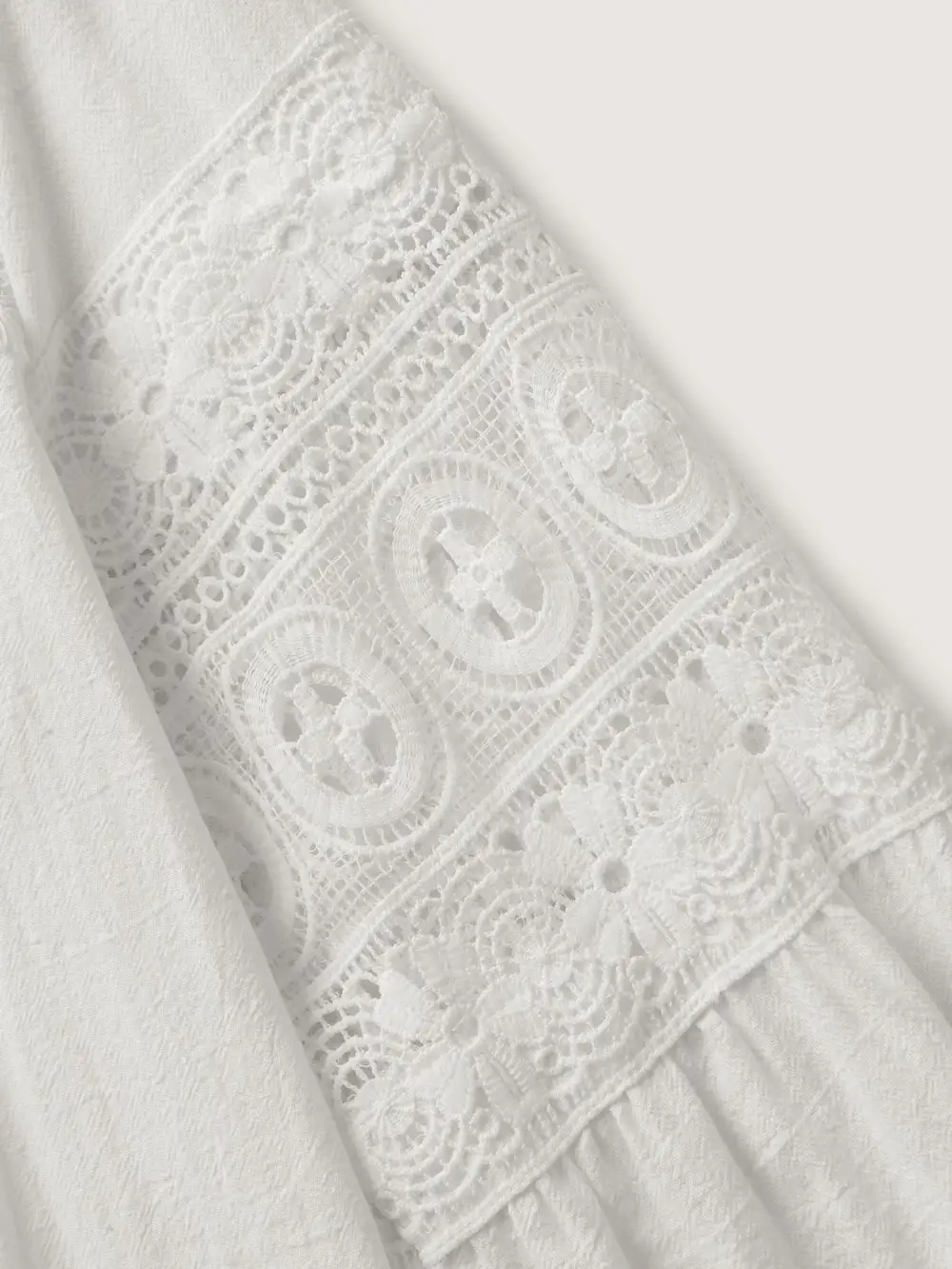 Pure Cotton Sheer Lace Trim Blouse