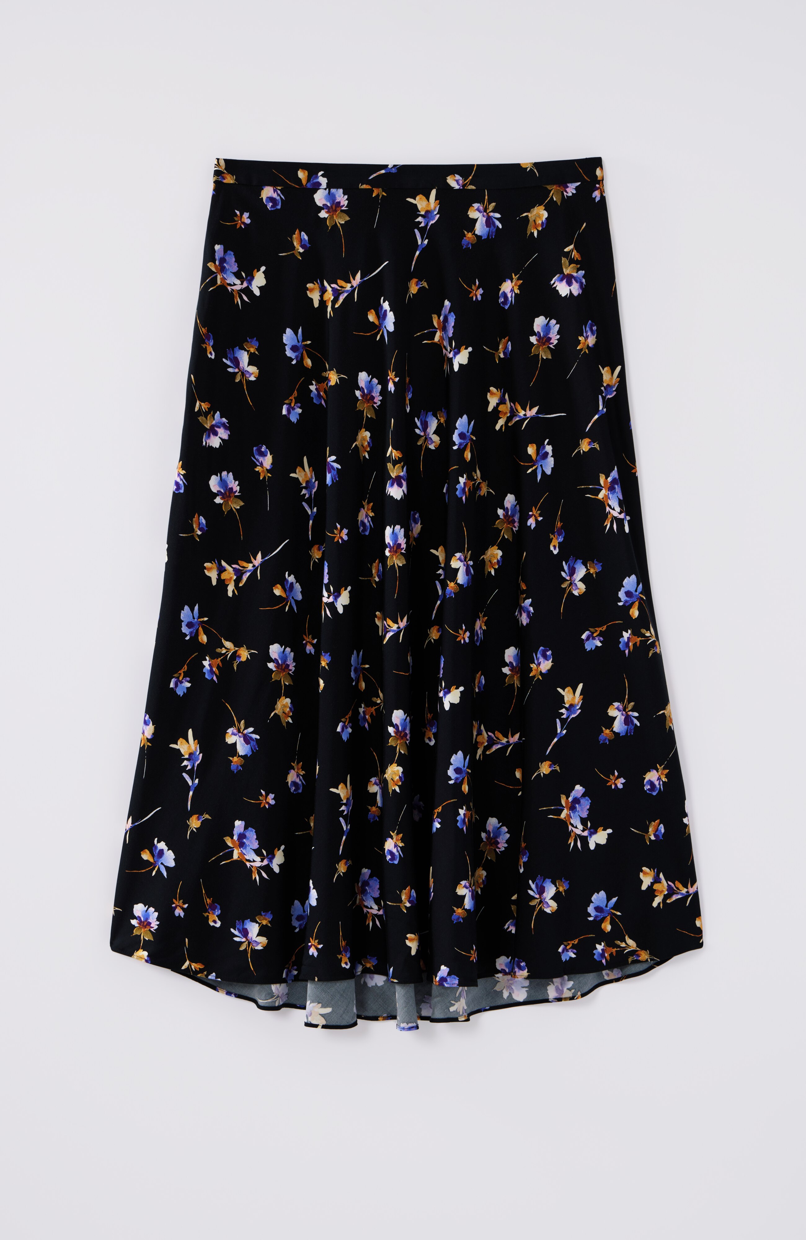 Printed A-Line Midi Skirt