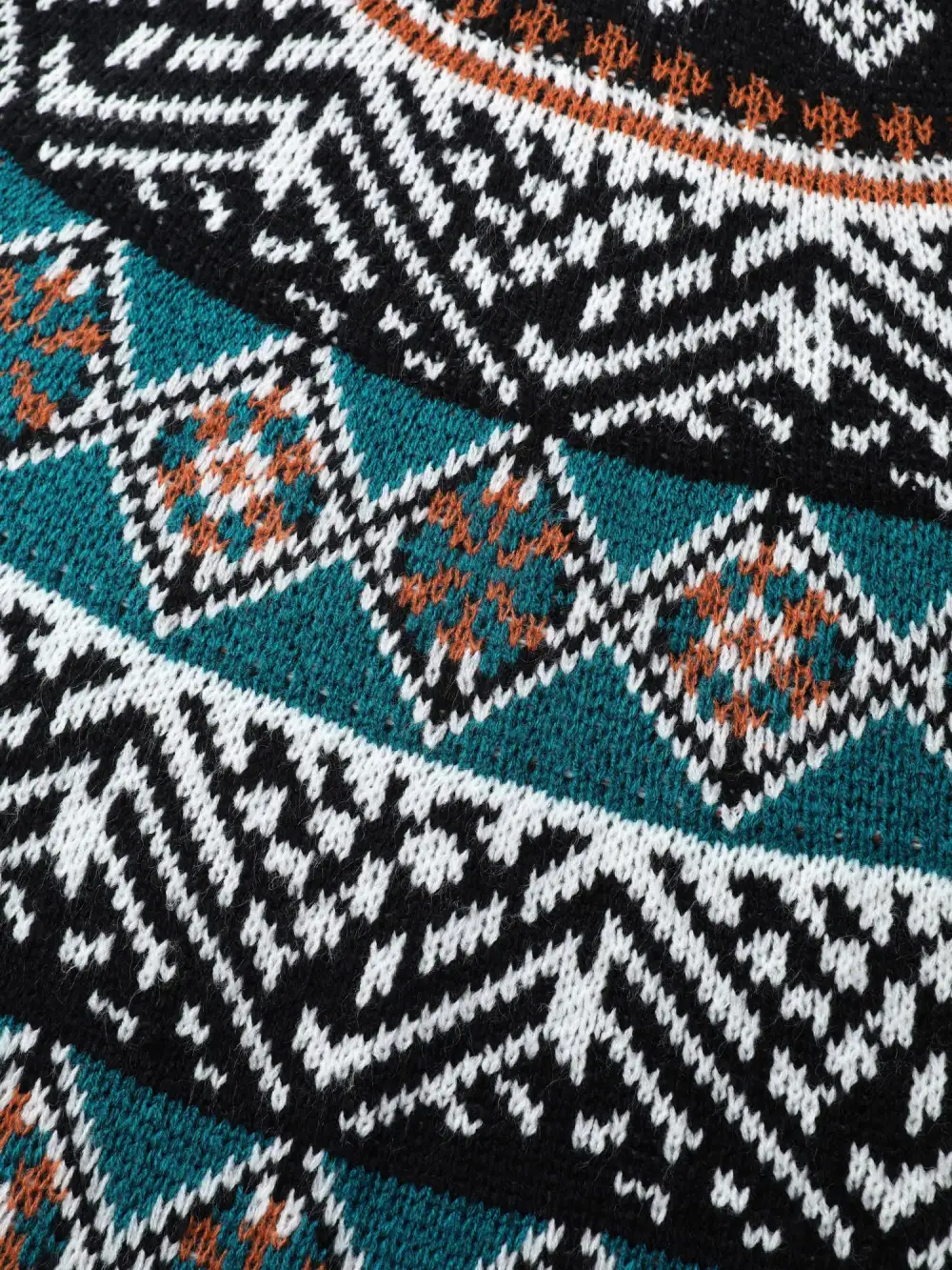 Boho Print Color Contrast Pullover