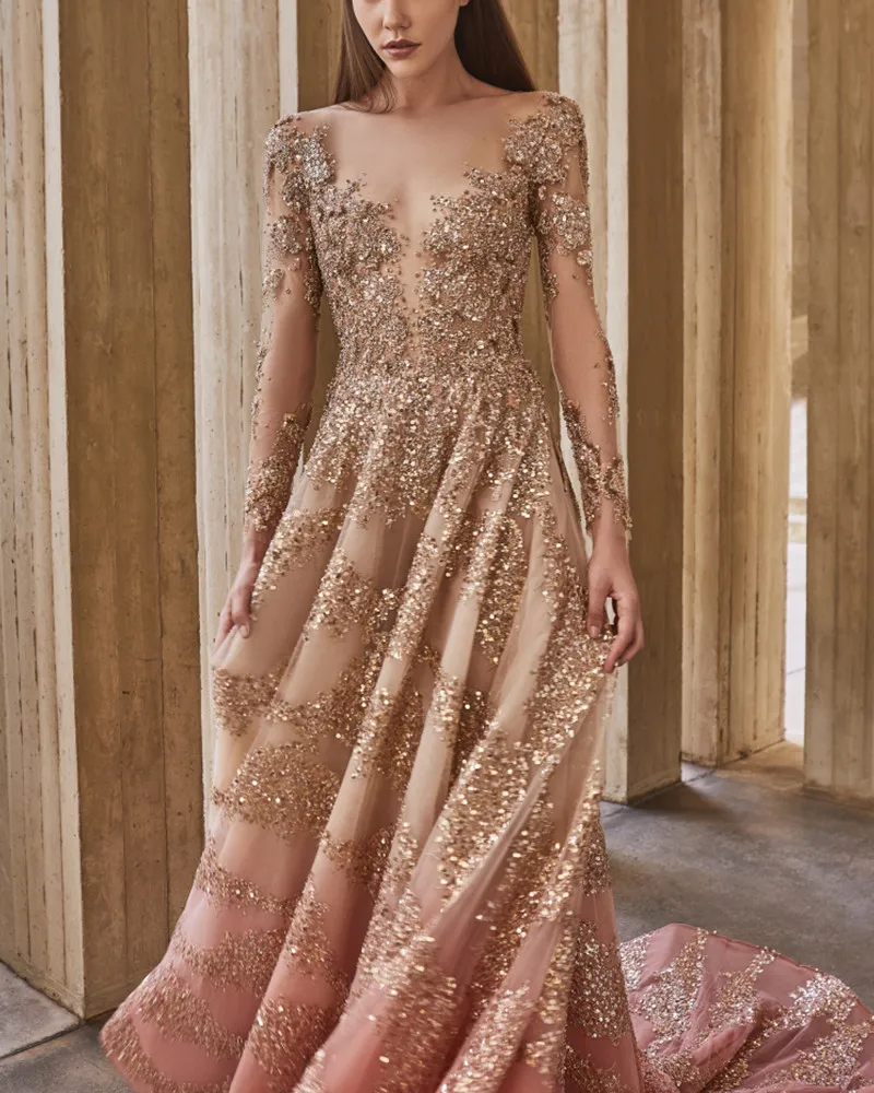 Elegant  Sequins Maxi Dress