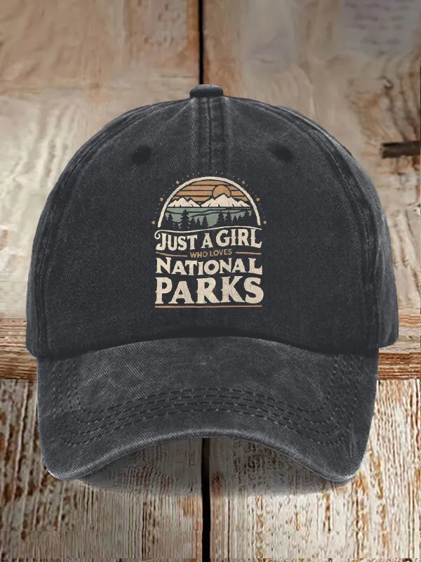 Just A Girl Who Loves National Parks Comfort Colors Baseball Caps
