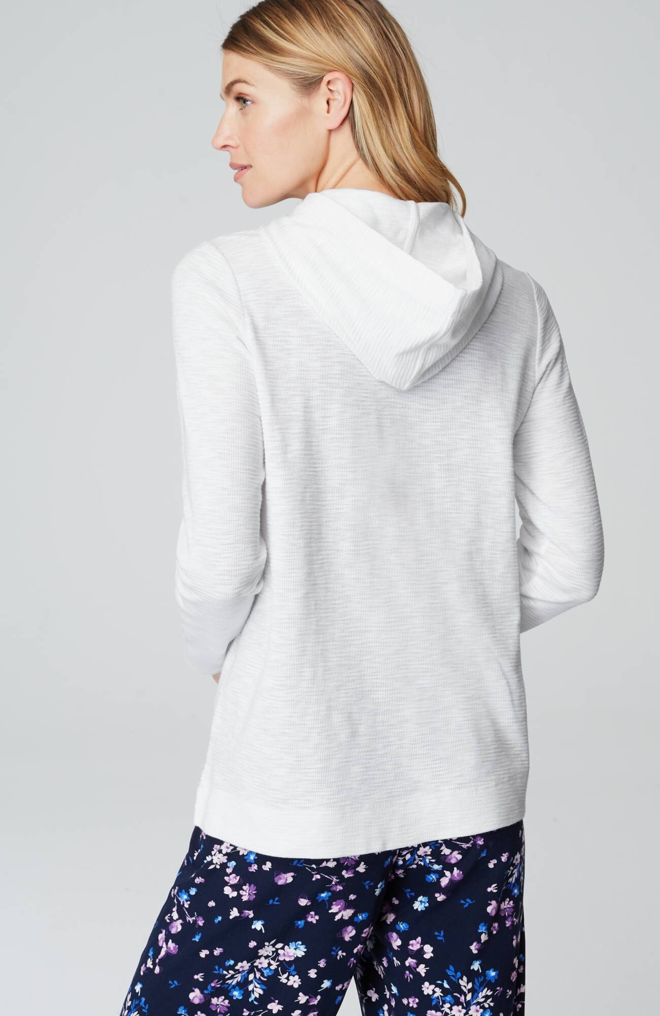 Textured-Cotton Hoodie