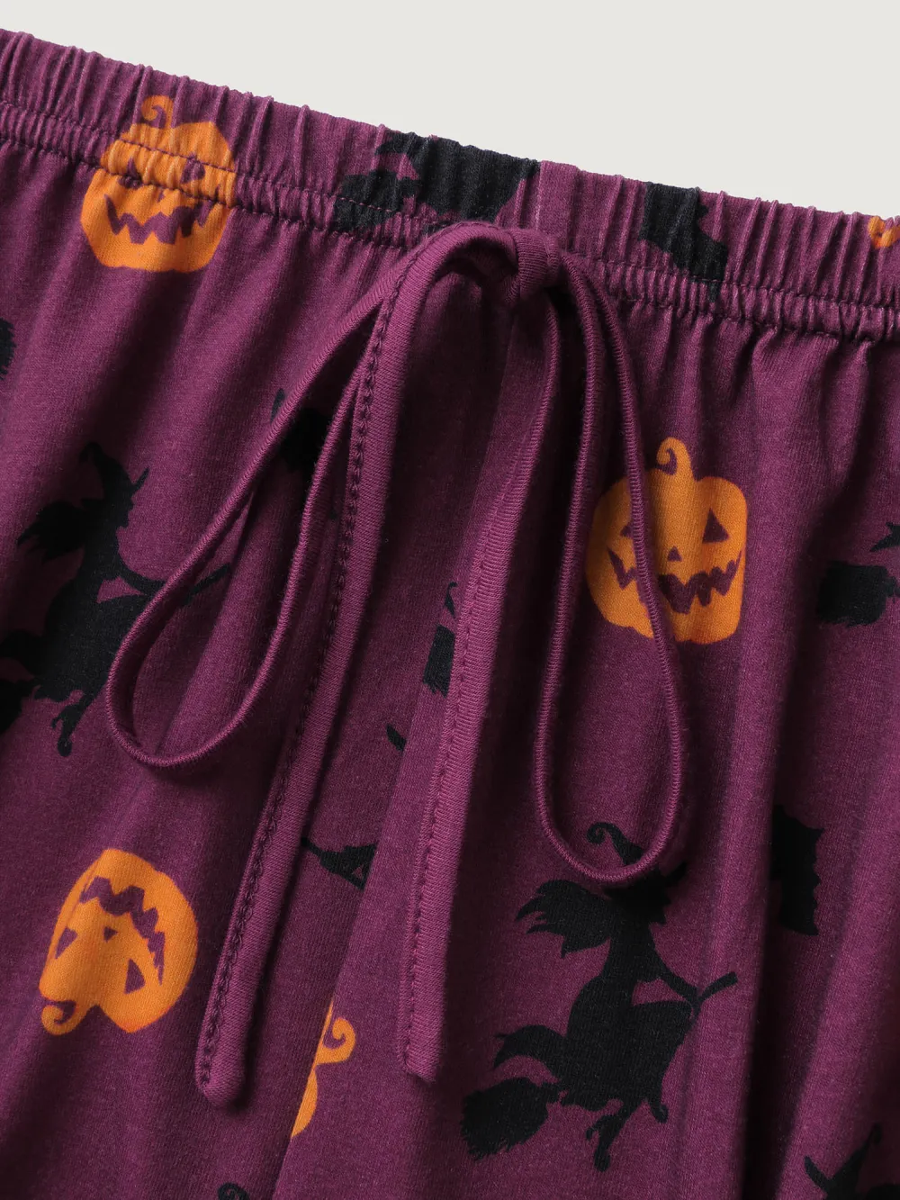 Halloween Print Stretchy Waist Loungewear Set